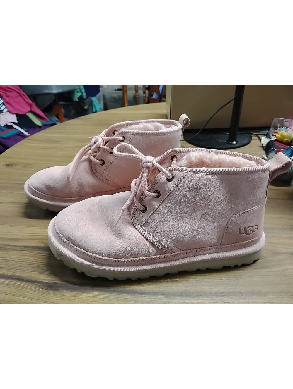 UGG Women Neumel Pink Cloud Shearling Suede Shoe US 9 / EU 40 / UK 7
